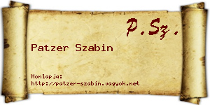 Patzer Szabin névjegykártya